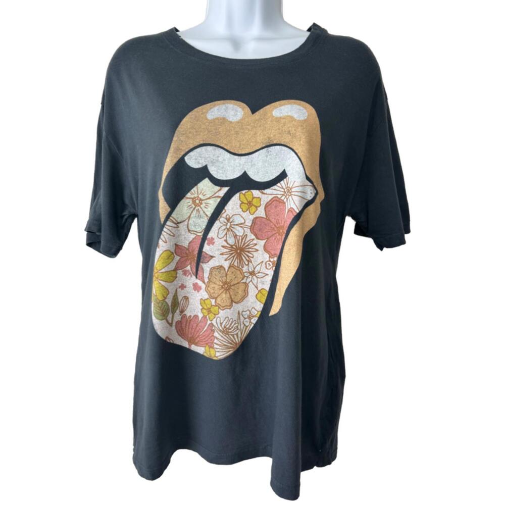 Free People x Daydreamer Women's Sz XS Rolling Stone Flower Mouth Tshirt(1967)